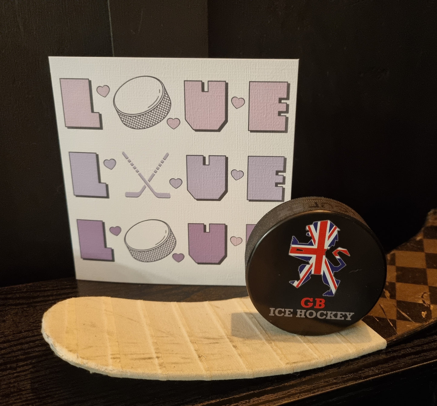 Ice Hockey Valentines Card