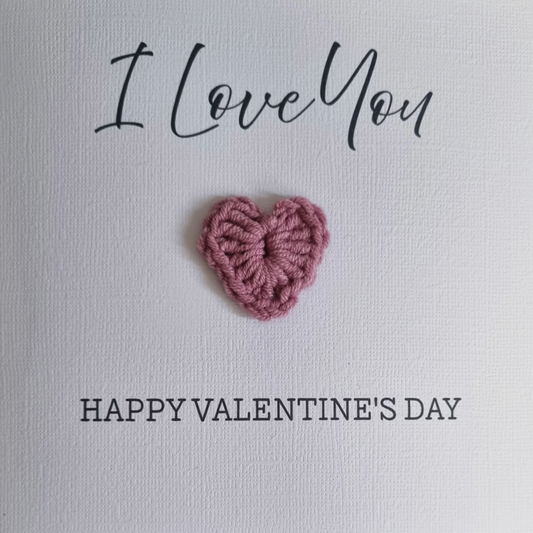 Valentines Card - with Crochet Heart