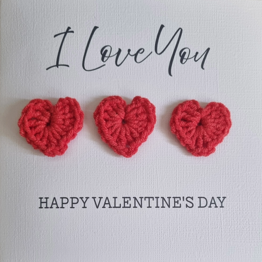 Valentines Card - with Crochet Heart
